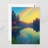 De charmante rivier badde in majestueuze schemerin briefkaart (Voorkant / Achterkant)