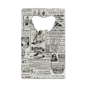 De charmante Victoriaans krant van 1890: Advertent Creditkaart Flessenopener