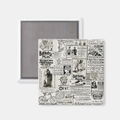 De charmante Victoriaans krant van 1890: Advertent Magneet (Voorkant / Achterkant)