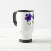 De charme van paarse bloemen reisbeker (Voorkant links)