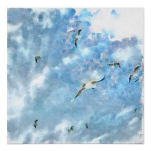 De Chasers zeegaand in de vlucht van Cerulean Wate Perfect Poster