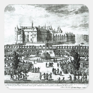 De Chateau de Chantilly en de tuinen Vierkante Sticker