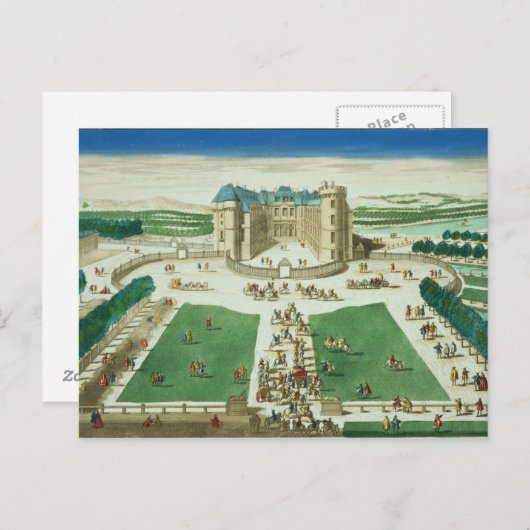 De Chateau Rambouillet, gegraveerd door Antoine Av Briefkaart (Voorkant / Achterkant)