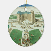 De Chateau Rambouillet, gegraveerd door Antoine Av Keramisch Ornament (Links)
