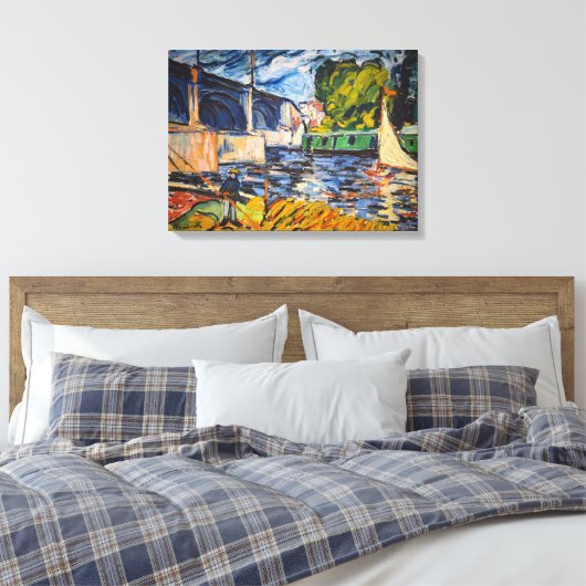 De Chatoubrug | Maurice de Vlaminck | Canvas Afdruk (Insitu (Slaapkamer))