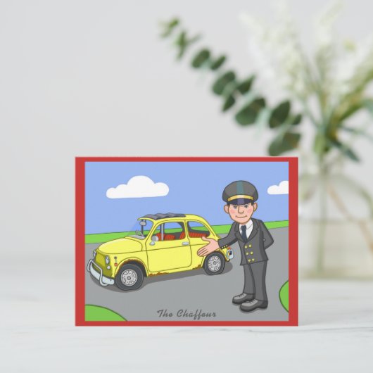 De Chauffeur Briefkaart (Staand voorkant)