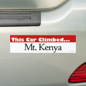 De chauffeur van deze auto klom Mt. Kenia Bumpersticker (Op auto)
