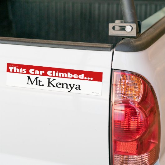 De chauffeur van deze auto klom Mt. Kenia Bumpersticker (Op Truck)