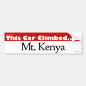 De chauffeur van deze auto klom Mt. Kenia Bumpersticker (Voorkant)