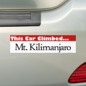 De chauffeur van deze auto klom Mt. Kilimanjaro Bumpersticker (Op auto)