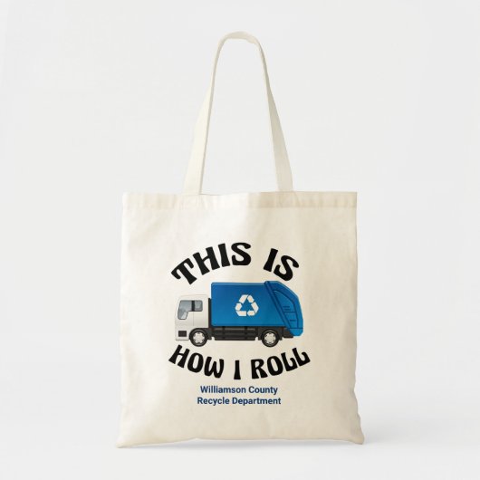 De chauffeur van het recycling van vrachtwagen dit tote bag (Voorkant)