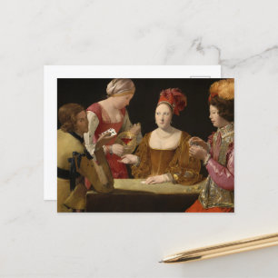 De Cheat met de aas van clubs door La Tour Briefkaart