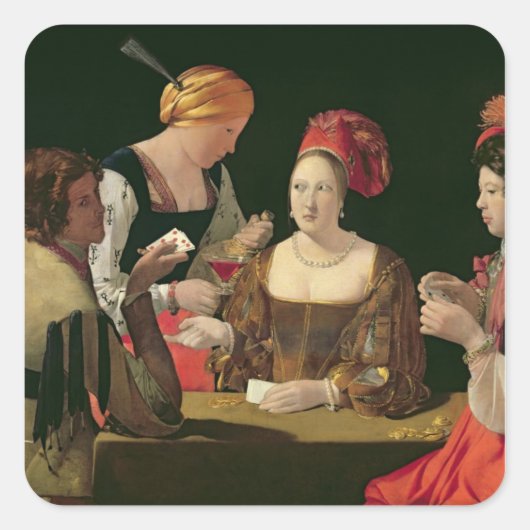 De Cheat met de Ace Diamonds Vierkante Sticker (Voorkant)