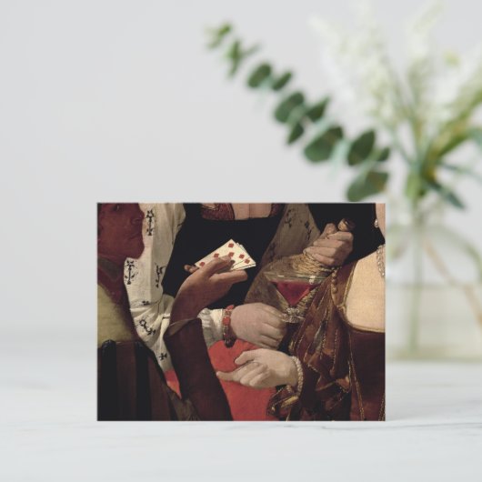 De Cheat met de Ace of Diamonds, detail van de Briefkaart (Staand voorkant)