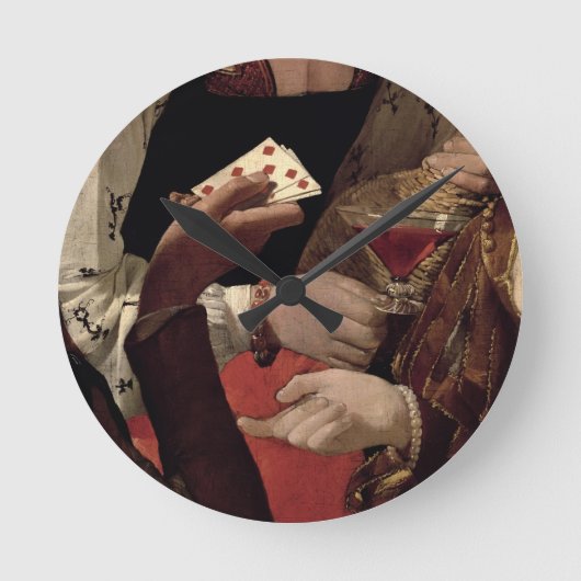 De Cheat met de Ace of Diamonds, detail van de Ronde Klok (Voorkant)