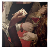 De Cheat met de Ace of Diamonds, detail van de Tegeltje (Voorkant)
