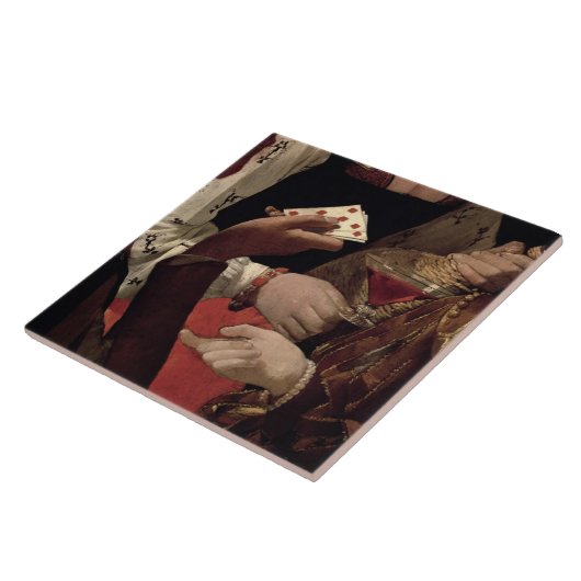 De Cheat met de Ace of Diamonds, detail van de Tegeltje (Zijkant)