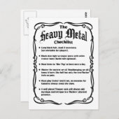 De checklist voor zware metalen briefkaart (Voorkant / Achterkant)