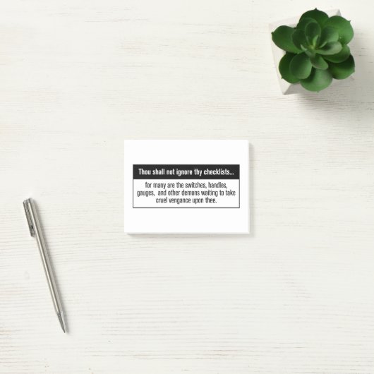 De Checklists Aviation Humor niet negeren Post-it® Notes (Kantoor)