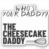 De Cheesecake Daddy Sticker Wit (Voorkant)