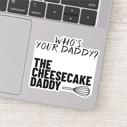 De Cheesecake Daddy Sticker Wit (Detail)