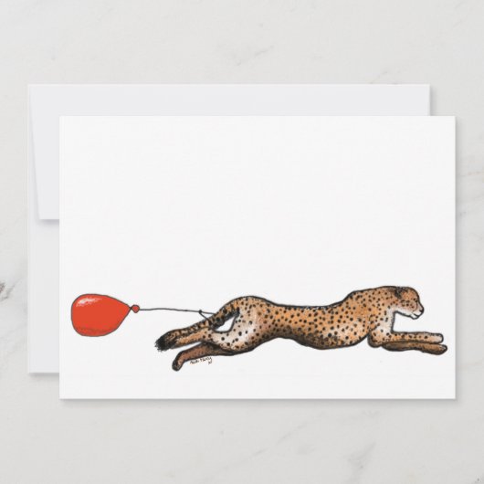 De Cheetah en de Red Balloon Party uitnodiging (Voorkant)