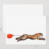 De Cheetah en de Red Balloon Party uitnodiging (Voorkant / Achterkant)