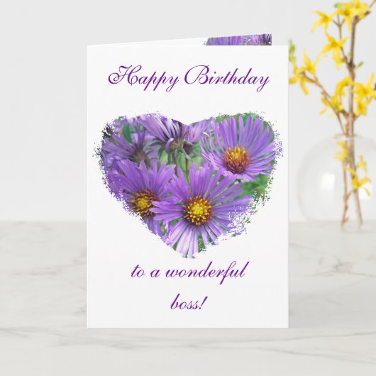 De chef- Paarse Herfst Asters Wildflower van de Kaart (Gele Bloem)