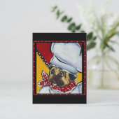 De Chef Pug Briefkaart (Staand voorkant)
