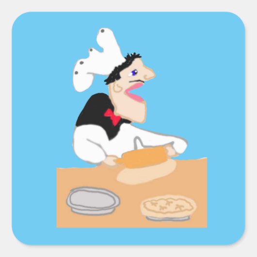 De Chef Vierkante Sticker (Voorkant)