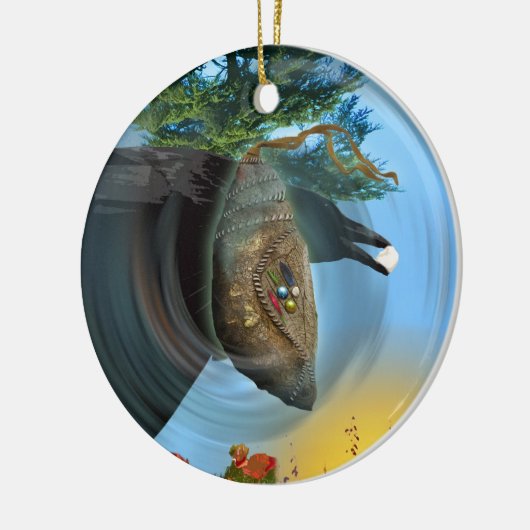 De Cherokee Chrysalis Keramisch Ornament (Links)