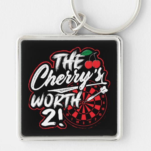 De Cherry's Worth 2 Funny Dart Premium Sleutelhanger (Voorkant)