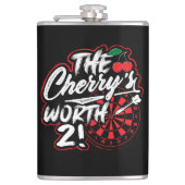 De Cherry's Worth 2 Grappige Dart Flask 8 oz. Heupfles (Voorkant)