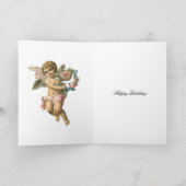 De Cherubijn van Valentijn, blauw, Verjaardag Feestdagen Kaart (Binnen)