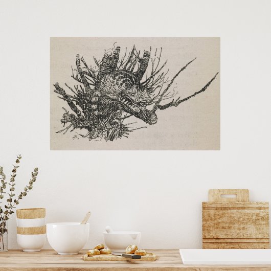De Cheshire kat in een boom Arthur Rackham Poster (Keuken)