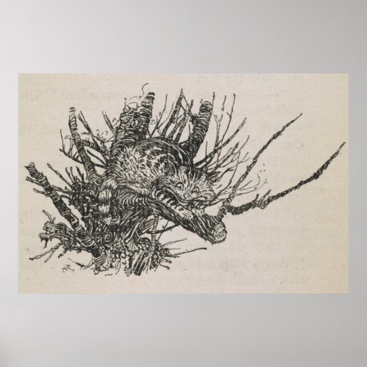 De Cheshire kat in een boom Arthur Rackham Poster (Voorkant)