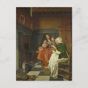 De Chess Players, c.1670 Briefkaart