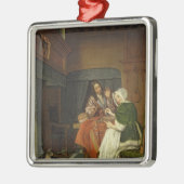 De Chess Players, c.1670 Metalen Ornament (Links)