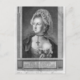 De Chevalier d'Eon, gekleed als vrouw Briefkaart