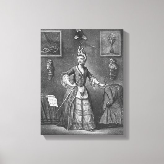 De Chevalier d'Eon, gekleed als vrouw Canvas Afdruk (Voorkant)