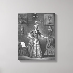 De Chevalier d'Eon, gekleed als vrouw Canvas Afdruk