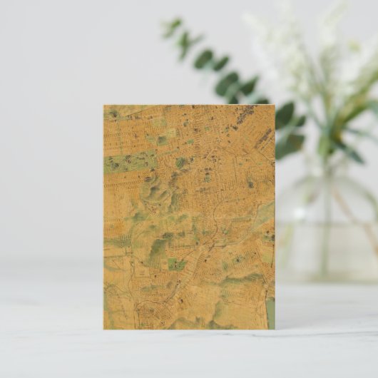 De Chevalier Map van San Francisco Briefkaart (Staand voorkant)