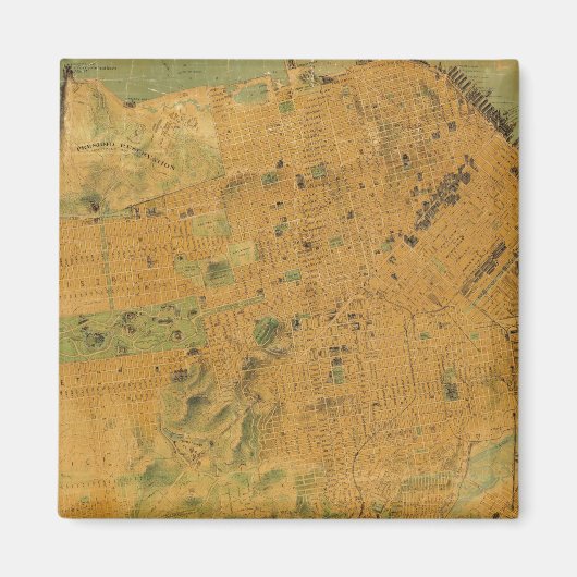 De Chevalier Map van San Francisco Magneet (Voorkant)