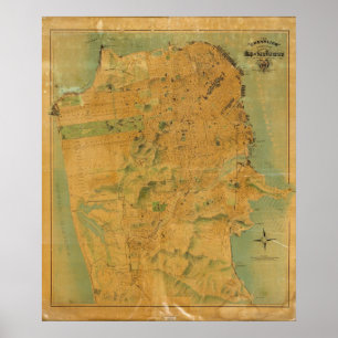 De Chevalier Map van San Francisco Poster