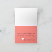 De Chevron van het koraal dankt u nota neemt van Bedankkaart (Binnen)