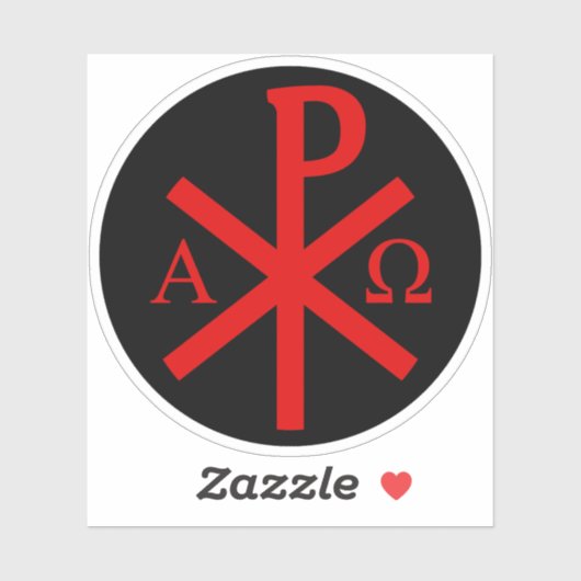 De Chi-Rho Cross - v2 (rood op zwart) Sticker (Vel)