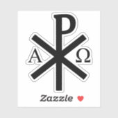De Chi-Rho Cross - v2 (zwart) Sticker (Vel)