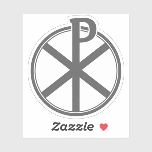 De Chi-Rho Cross - v3 (grijs) Sticker (Vel)