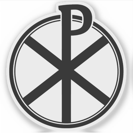 De Chi-Rho Cross - v3 (zwart) Sticker (Voorkant)