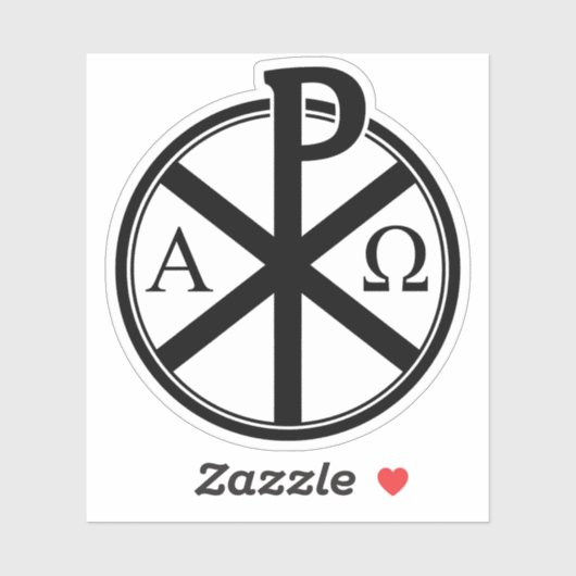 De Chi-Rho Cross - v4 (zwart) Sticker (Vel)